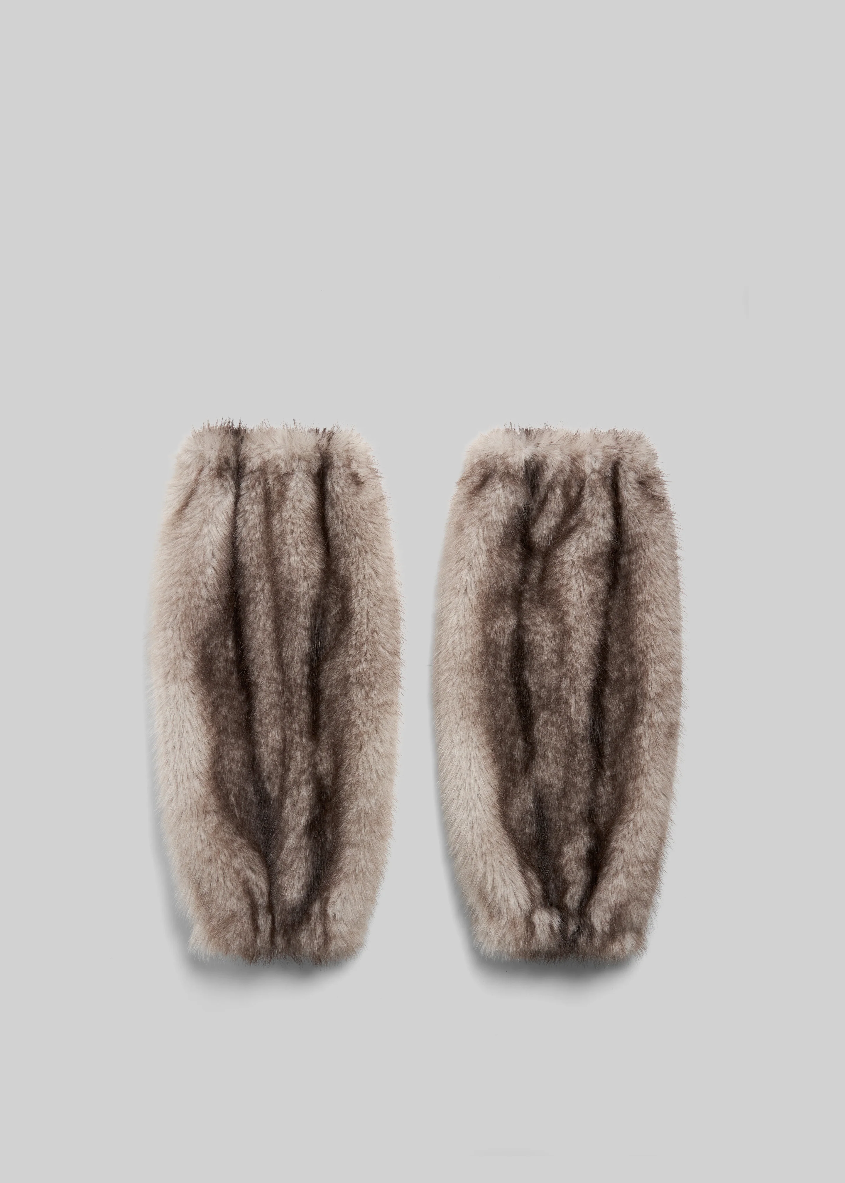 Vetta Faux Fur Leg Warmers - Grey - Image 3
