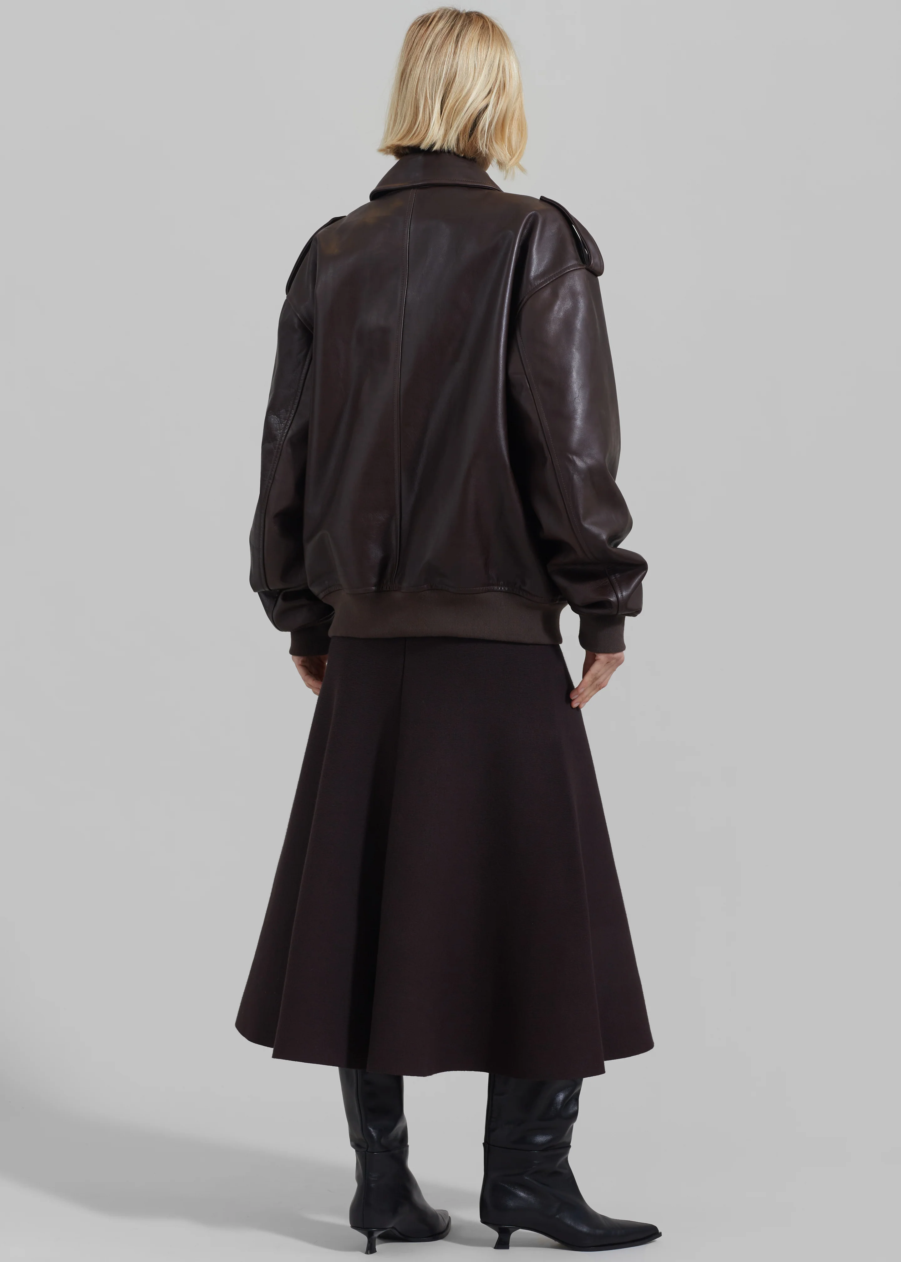 Viper Leather Jacket - Dark Plum - Image 8