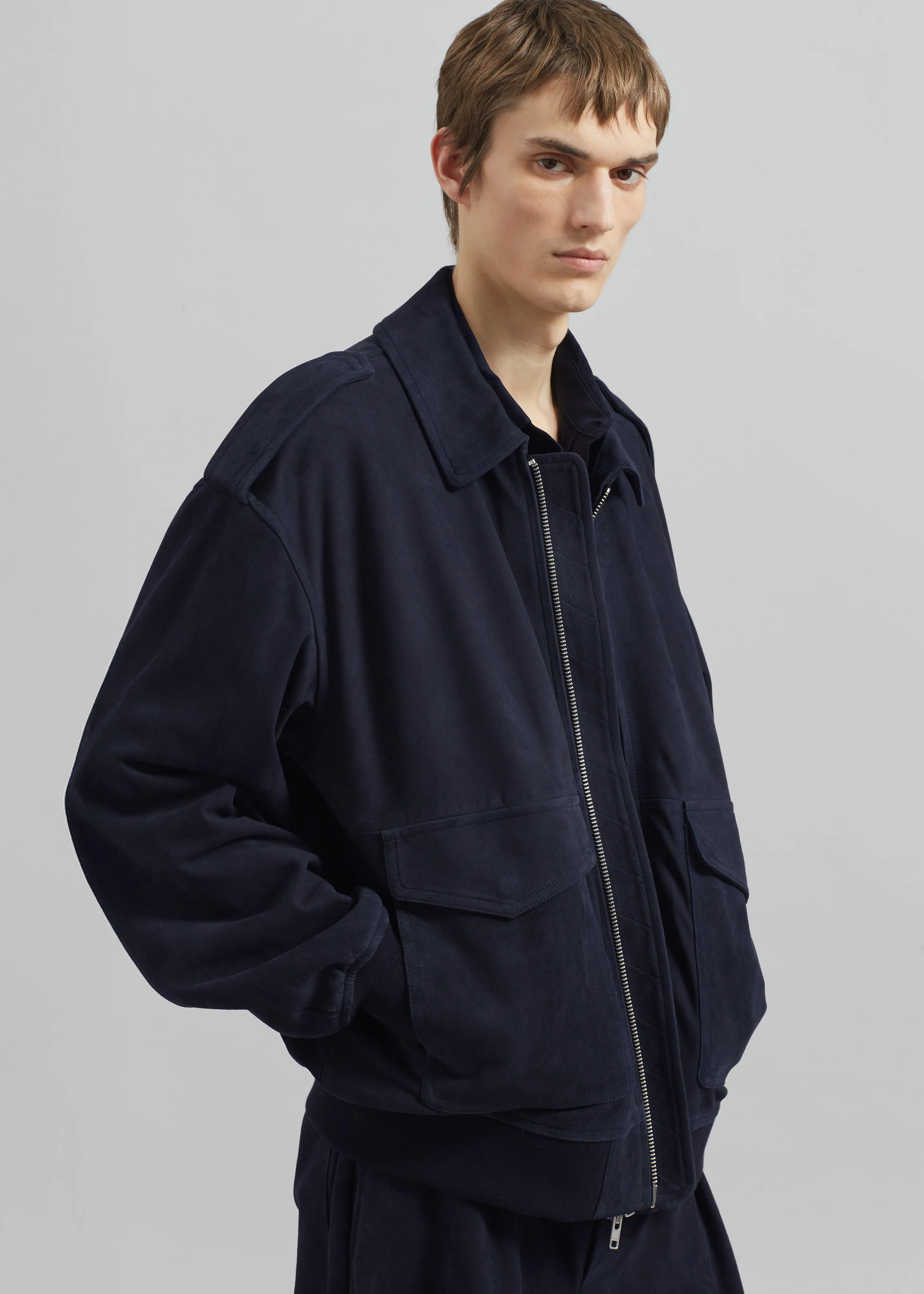 Viper Suede Jacket - Navy - Image 2