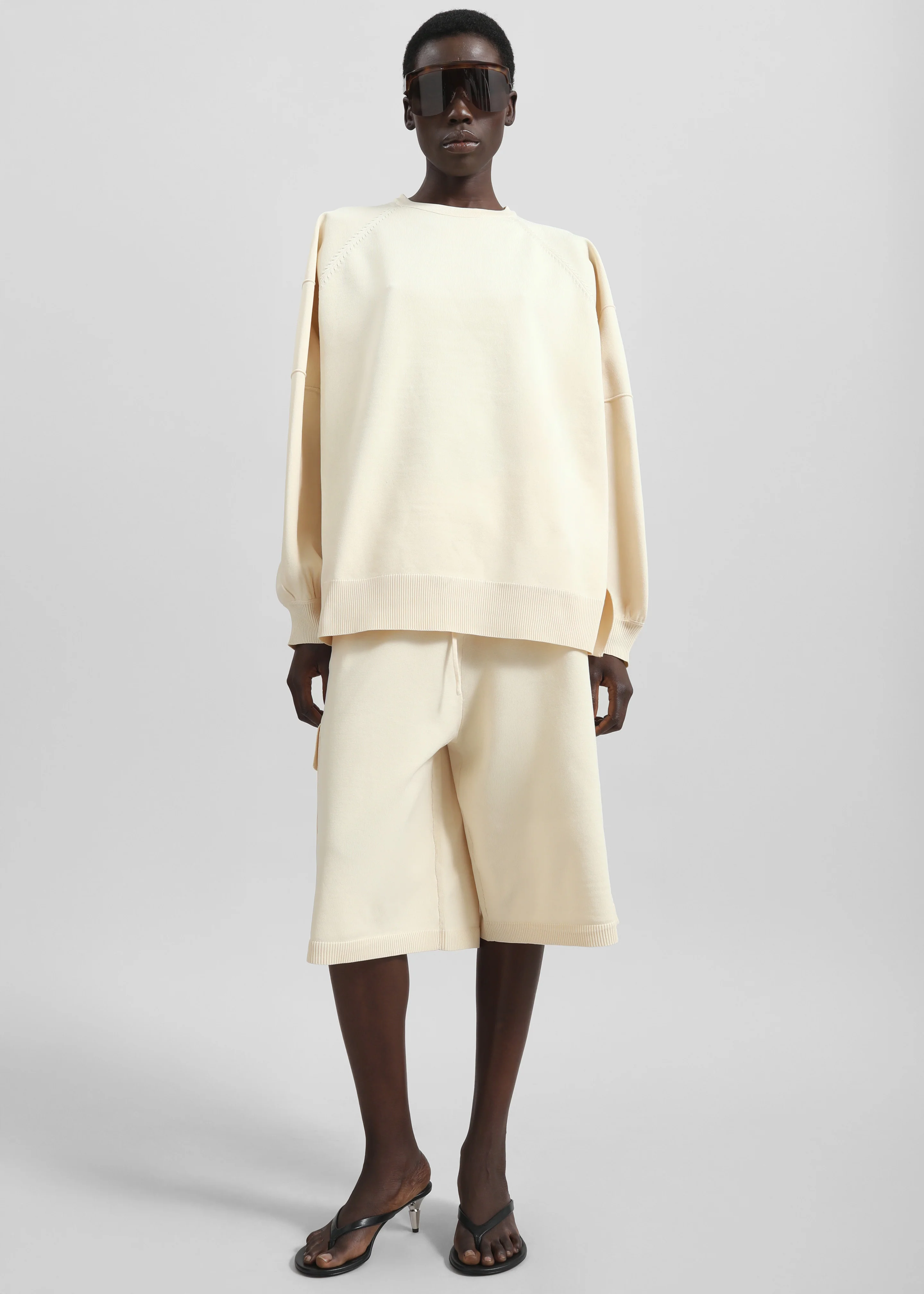 Wesra Knit Sweatshirt - Ecru - Image 2