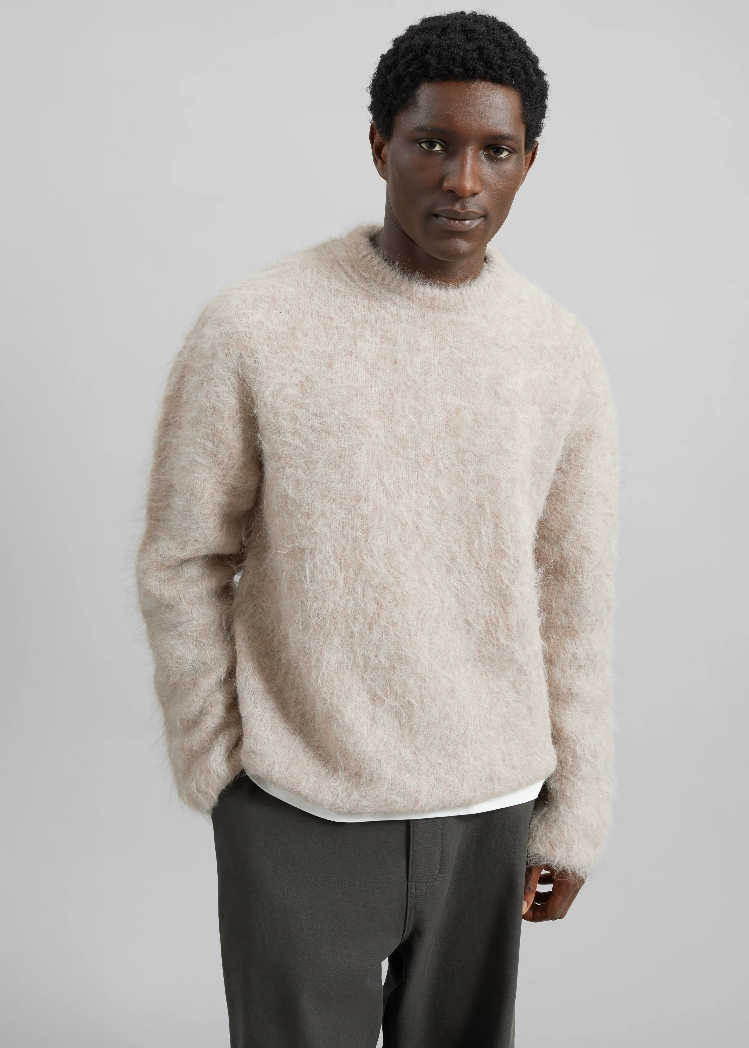 Willy Alpaca Knit Sweater - Beige - Image 8