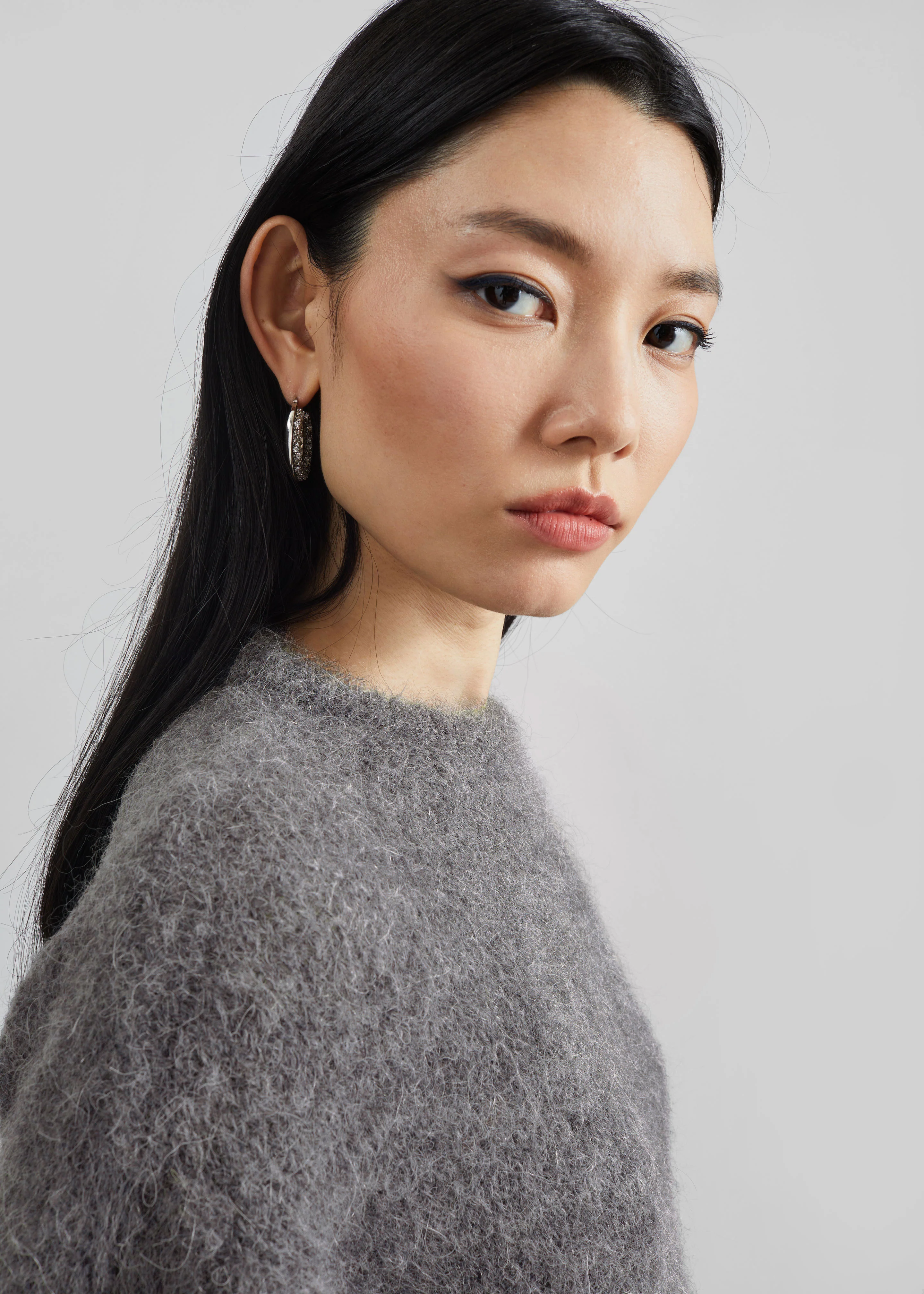 Willy Alpaca Knit Sweater - Grey - Image 7