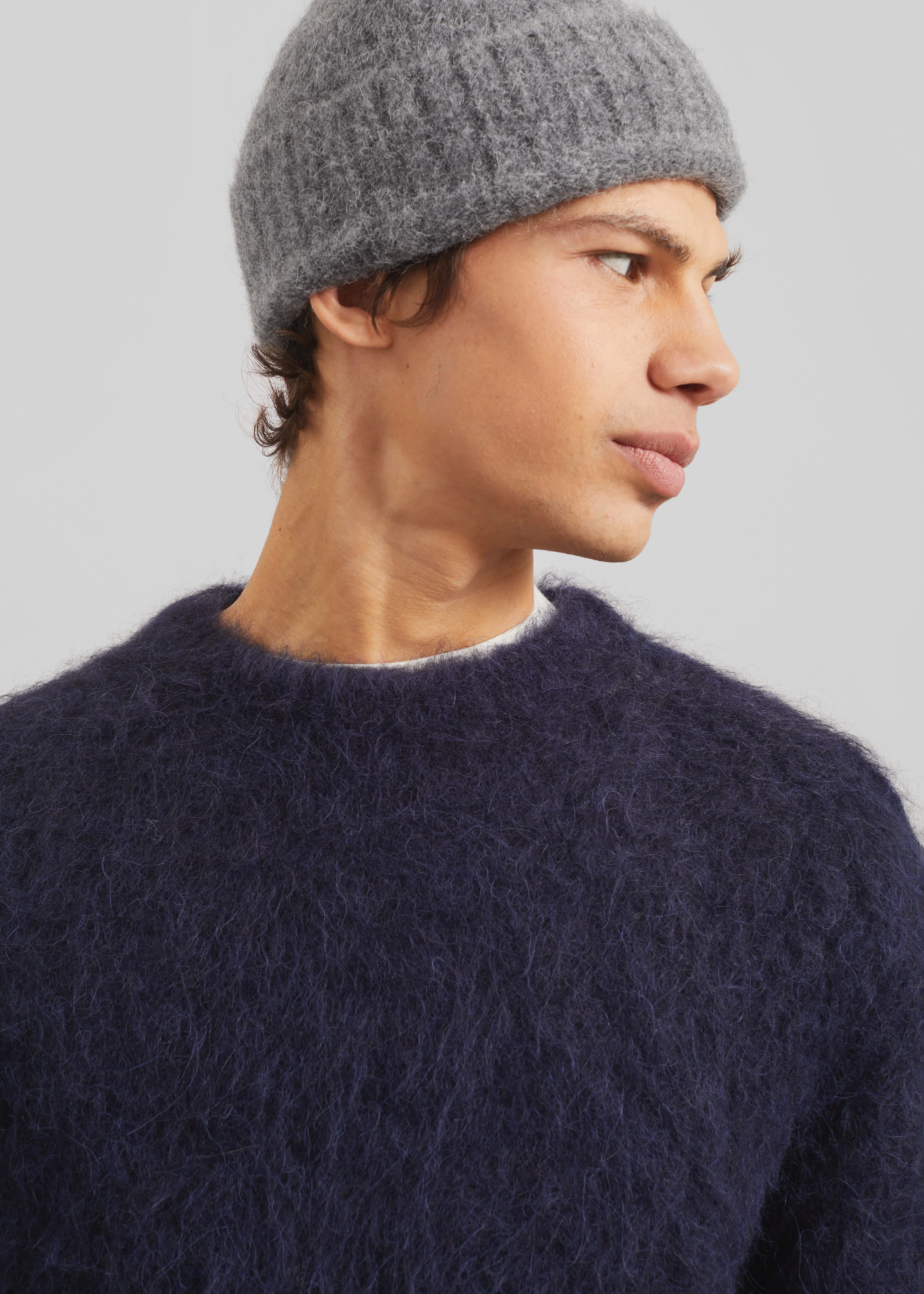 Willy Alpaca Knit Sweater - Navy - Image 3