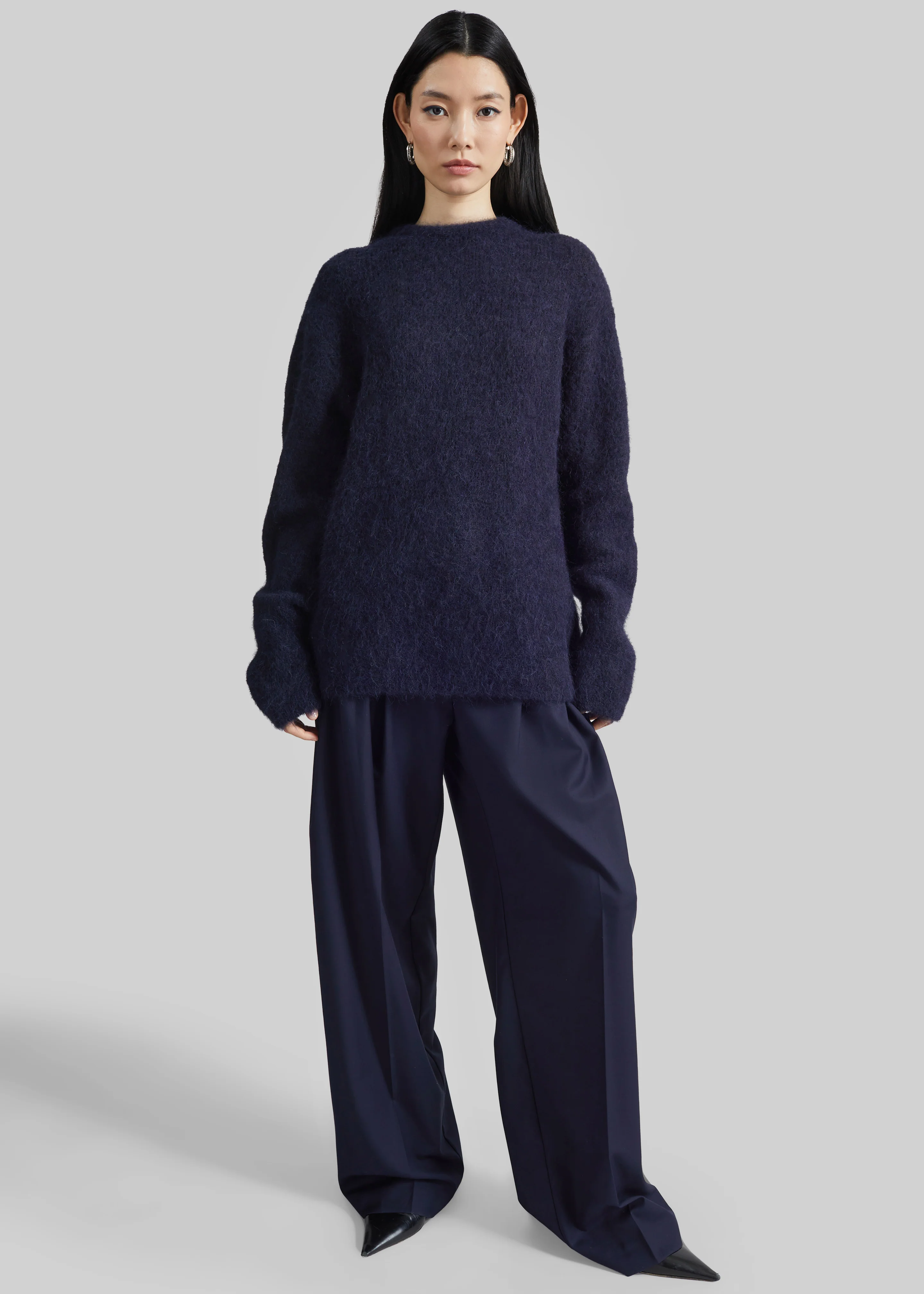 Willy Alpaca Knit Sweater - Navy - Image 6