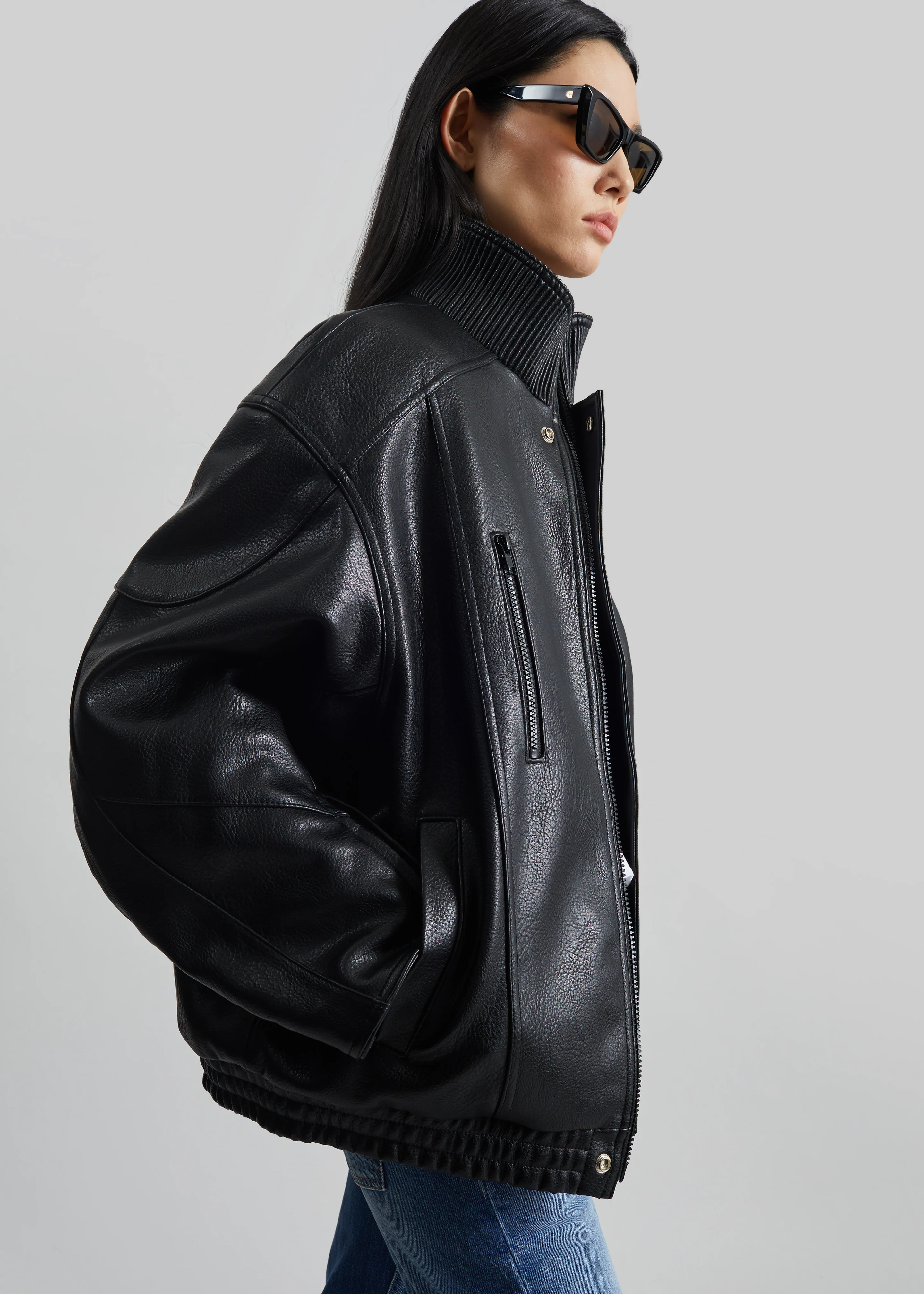 Zion Quilted Bomber Jacket - Black - Image 10